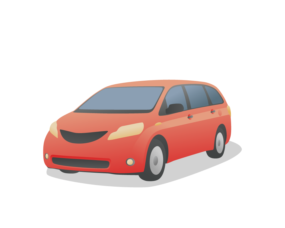 Red minivan illustration